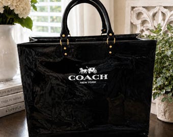 バッグ COACH poppy madras tote bag Coach Poppy Madras Plaid Pattern Canvas & Leather Sequined Tote