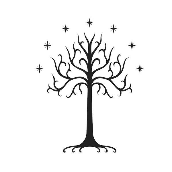 The Tree of Gondor  SVG, CDR, .EPS, .Ai, Png,  Cut File, Iron On, Decals, Tumblers, Shirt Designs,