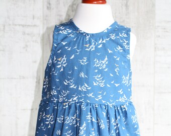 Girl's summer dress with bird print
