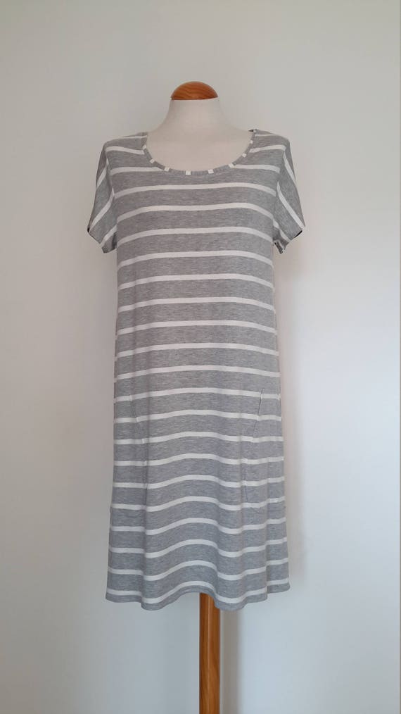 striped jersey t shirt dress