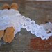 Vintage Lace Trim Gathered at Centre White Lace on Netting, Scalloped Edge