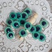 Retro Large Round Buttons Black and Green 1" set of 2 shiny color blocking Coat, Cardigan, Jacket or Dress Buttons