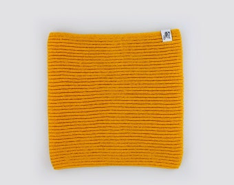 Yellow knitted acrylic tube neck warmer in Montreal