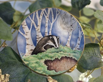 Midnight Visitor bone china decorative plate by Angela Roberts