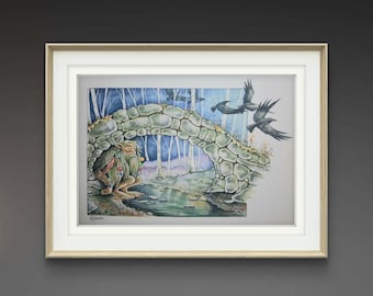 The Bridge Troll giclee PRINT ONLY by Angela Roberts