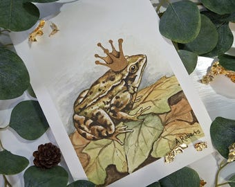 Frog Prince giclee print by Angela Roberts