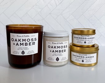 Oakmoss + Amber Soy Wax Candle