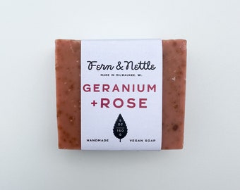 Geranium+Rose Vegan Cold-Process Soap