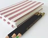 Red Striped Notebook - Simple Journal - Small Notebook - Gift for Teachers