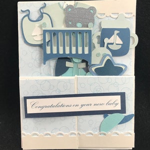 Bébé garçon nouvel arrivant félicitations pop-up box card