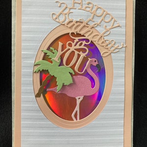 Flamingo custom Birthday card