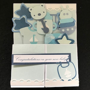 Bébé garçon nouvel arrivant félicitations pop-up box card