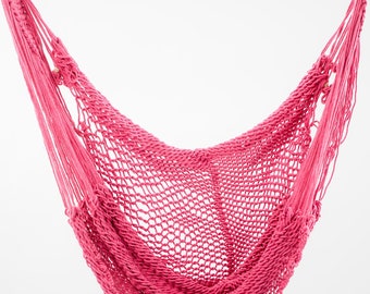 Pink Hammock Chair Hand Woven Hand Dyed Handmade Indoor Outdoor Natural Boho Chic Decor