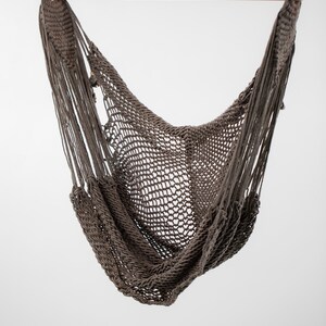Brown Hammock Chair Hand Woven Hand Dyed Handmade Indoor Outdoor Natural Boho Chic Decor