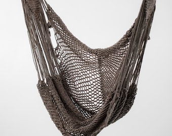 Brown Hammock Chair Hand Woven Hand Dyed Handmade Indoor Outdoor Natural Boho Chic Decor