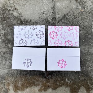 Pacote com 5 cartões de felicitações estampados à mão com padrão floral 4x6