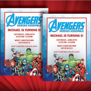 Avengers Birthday Invitation / Avengers Invite / Super Hero Birthday / 5 year old birthday / Avengers Party