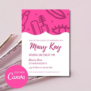 Mary Kay Invitation / Mary Kay Invite / Editable Mary Kay Invite / Direct Sales Invite / Mary Kay Flyer / Pink and Black Mary Kay