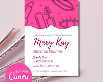 Mary Kay Invitation / Mary Kay Invite / Editable Mary Kay Invite / Direct Sales Invite / Mary Kay Flyer / Pink and Black Mary Kay