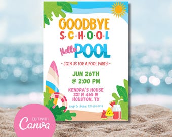Summer Party Invitation / Summer backyard BBQ / Neighborhood party / Summer Kick off Invitation / End of School Party / Printable Invite