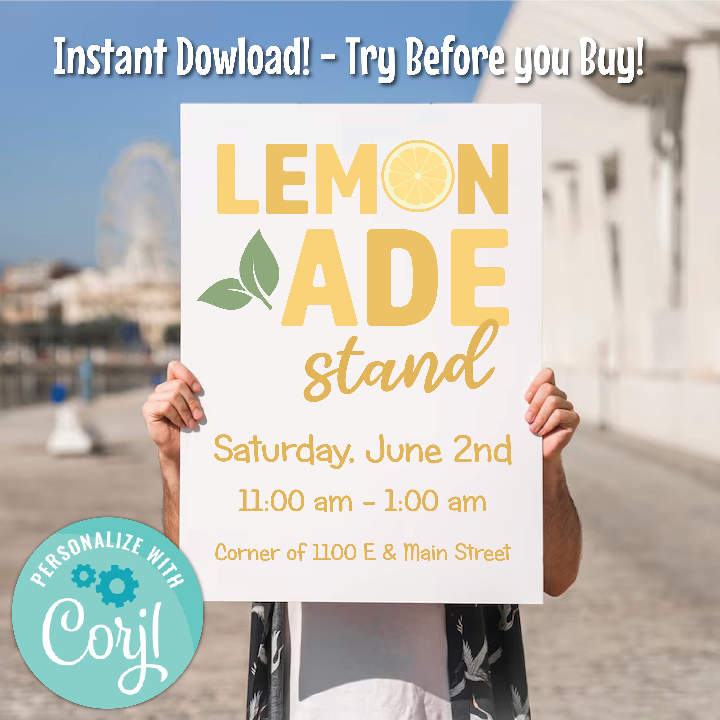 Lemonade Stand Flyer / Lemonade Printable Flyer / Lemonade Stand Poster ...