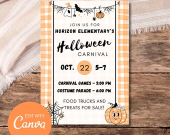Halloween Party Flyer: Carnival Costume Party Invitation (Digital Download)