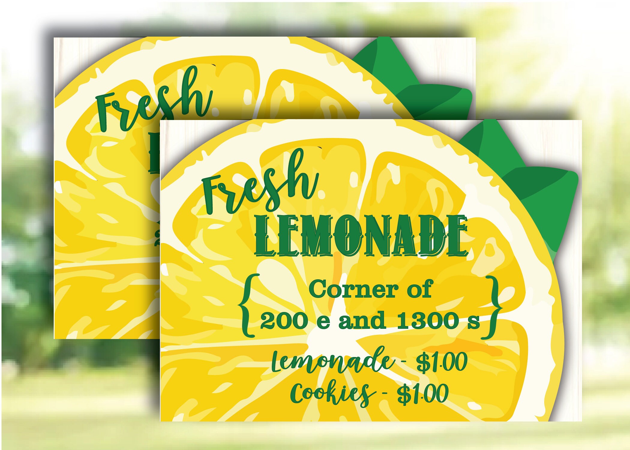 Lemonade Stand Flyer / Lemonade Fundraiser printable / handout Etsy