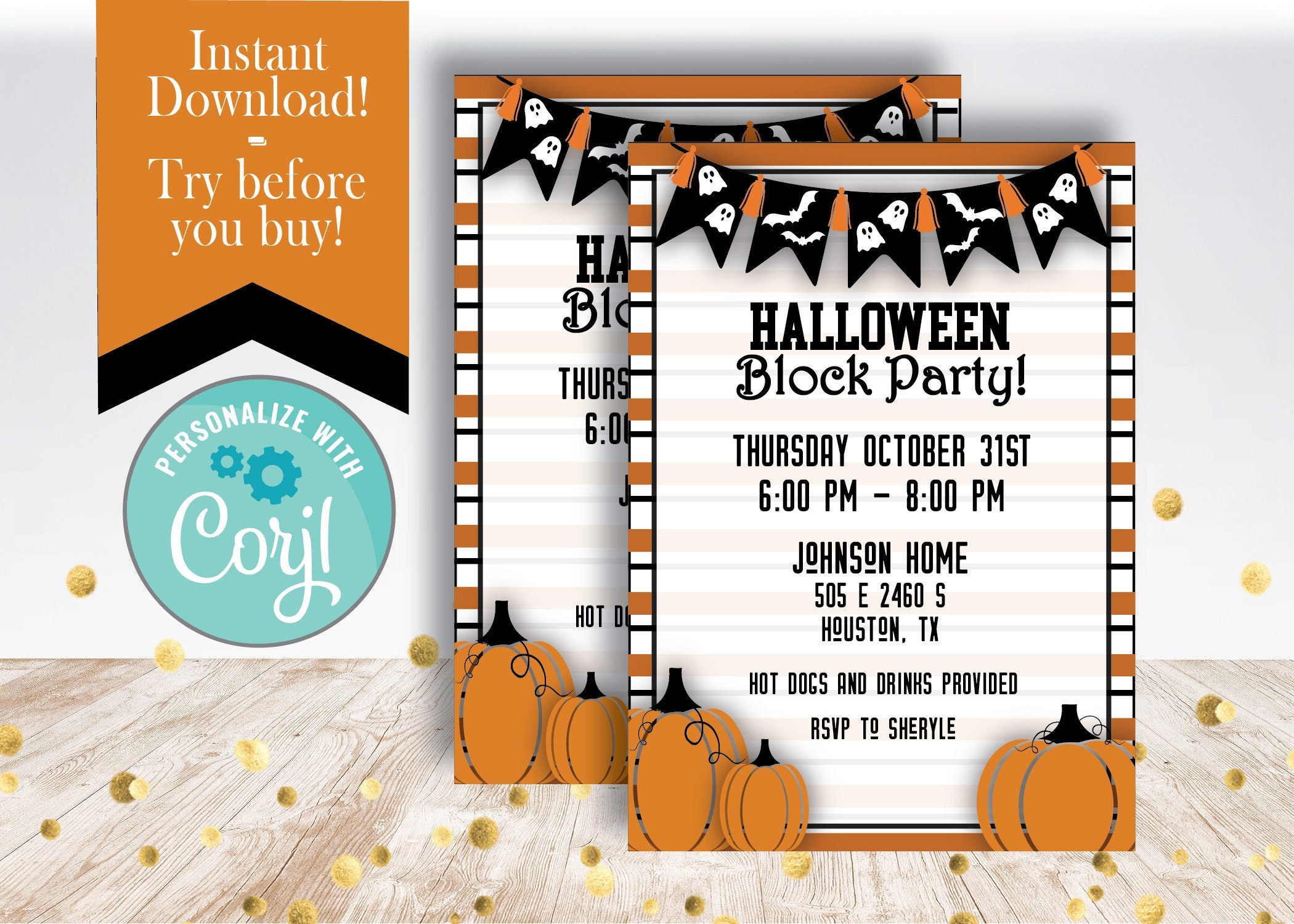 Halloween Party Flyer Halloween Carnival Invitation Trunk Etsy Uk