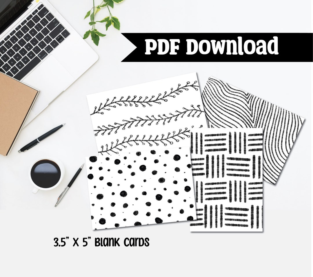 Printable Cards, Printable Greeting Cards, Digital Download Blank Card ...