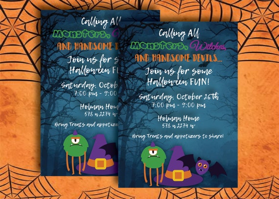 Halloween Party Invitation Halloween Carnival Flyer Adult Etsy France