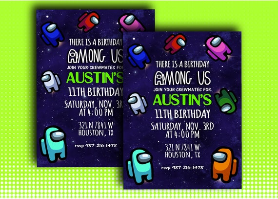 among us birthday invitation among us invite video