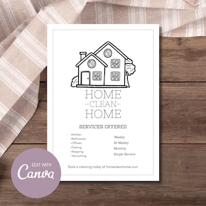 House Cleaning Flyer Template: Maid Service Business Card (Digital Download)