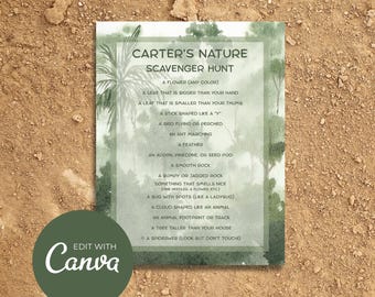 Nature Scavenger Hunt, Nature Birthday Scavenger Hunt, Nature Scavenger Hunt Template, Nature Scavenger Hunt Printable, Outdoor Scavenger