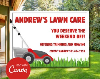 Lawn Care Flyer: Editable Yard Mowing Service Handout (Digital Download)