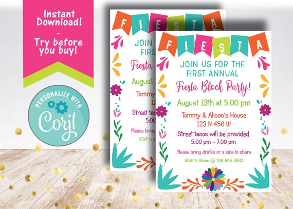 Block Party Fiesta Invitation Invitation Au Barbecue Dete Etsy France Block Party Fiesta Invitation Invitation Au Barbecue Dete Etsy France