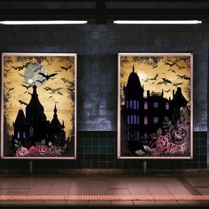 Printable Gothic Artwork, posters,Emo,vintage castles,set,mood,Romantic, Dark,Artistic, Unique, Wall Art, Digital,DIY, dorm, college,room