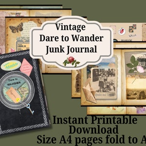 Vintage Junk Journal Printable, Reisen, Erkunden, Ästhetik, Retro, Bauen Sie Ihre eigenen, Ephemera, Clip Art