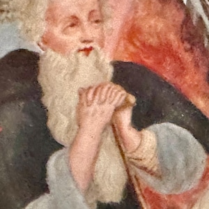 Antieke handbeschilderde reliekschrijn van Sint-Antoniuszilver Fil