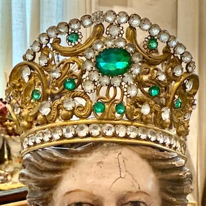 Exquisite Antique Diadem Santos Religious Crown