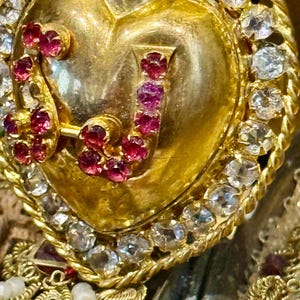 Antique French Jesuit Sacred Heart Ex Voto