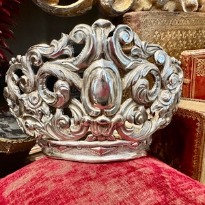 Antique Silver Religious Repousse Santos Crown