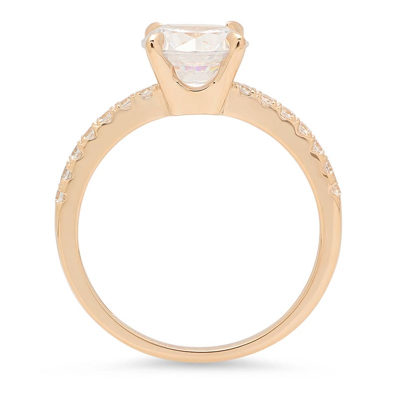 Eternity Ring Eternity Bands For Women 1.6 ct Round Cut Solitaire Bridal Promise Ring in Solid 14k Yellow Gold Eternity Rings Eternity