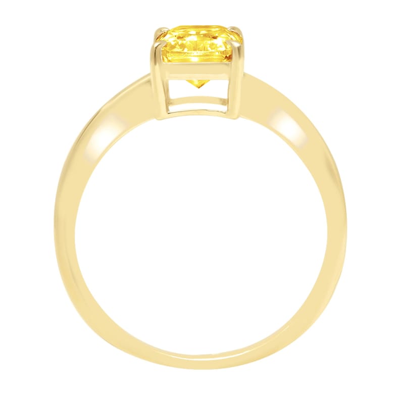 2.5ct Radiant Cut Canary Yellow Simulated Diamond Classic Wedding Engagement Bridal Promise Designer Ring Solid 14k Yellow Gold
