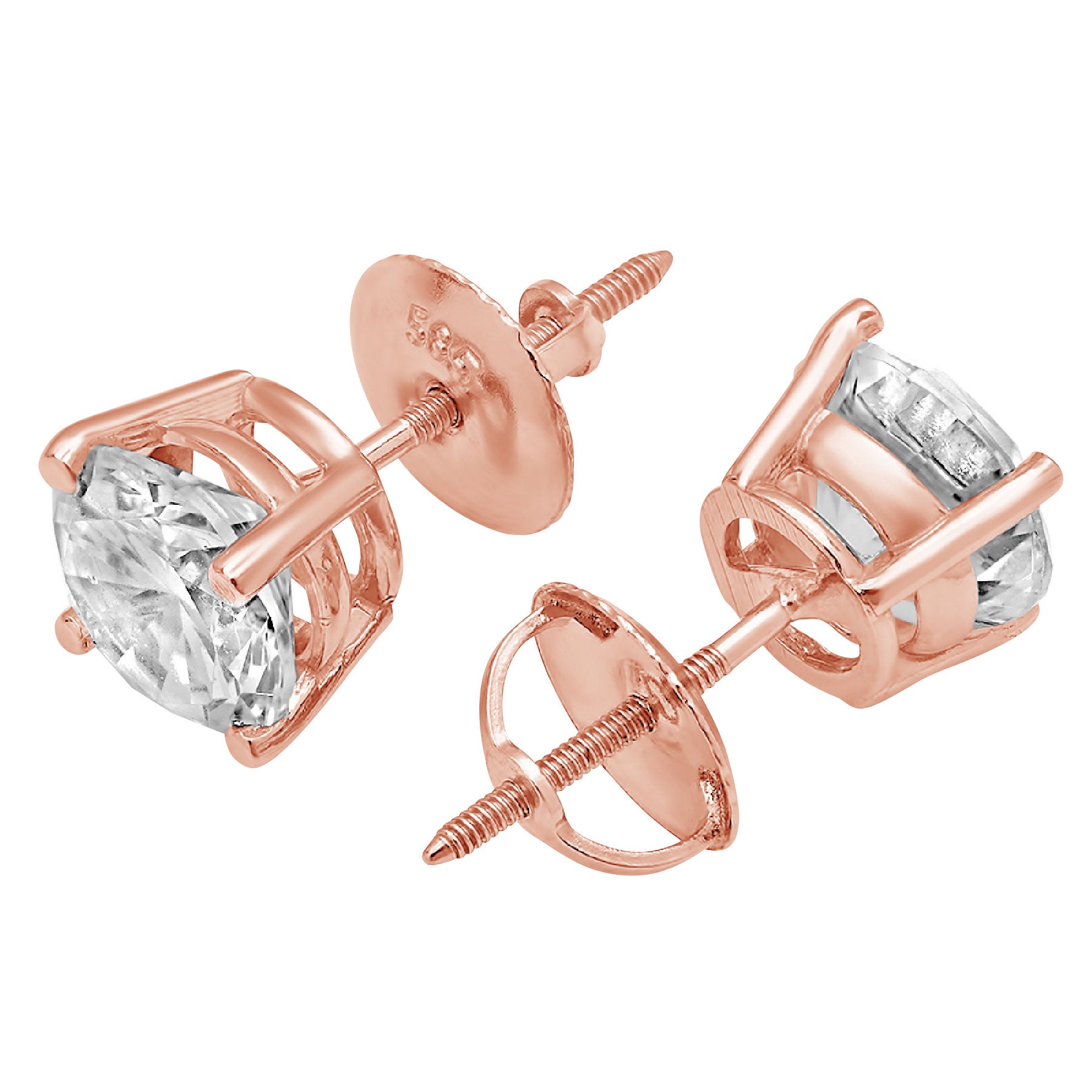 solid rose gold stud earrings