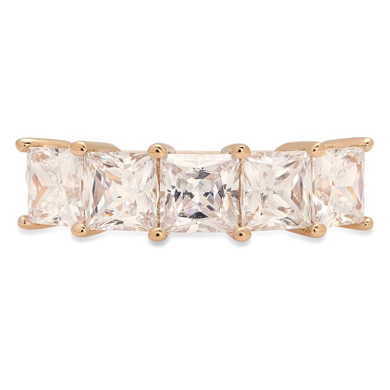 Always Band 3.75 Ct Lab Diamond Princess Cut Bridal Wedding Ring In 14k Solid Yellow Gold Always Rings Always Promise Band Promise Band