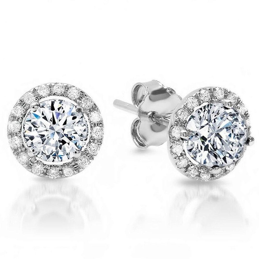 Reign Sterling Silver & Cubic Zirconia Round Halo Stud Earrings | TheBay