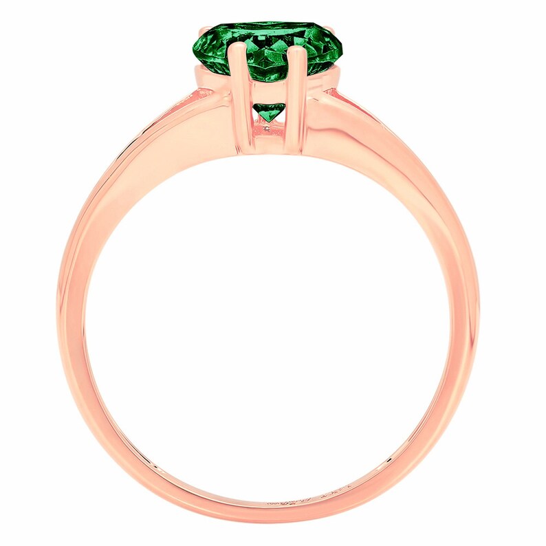 1.5 ct Brilliant Heart Cut Designer Genuine Flawless VVS1 Simulated Emerald 14K 18K Rose Gold Solitaire Ring