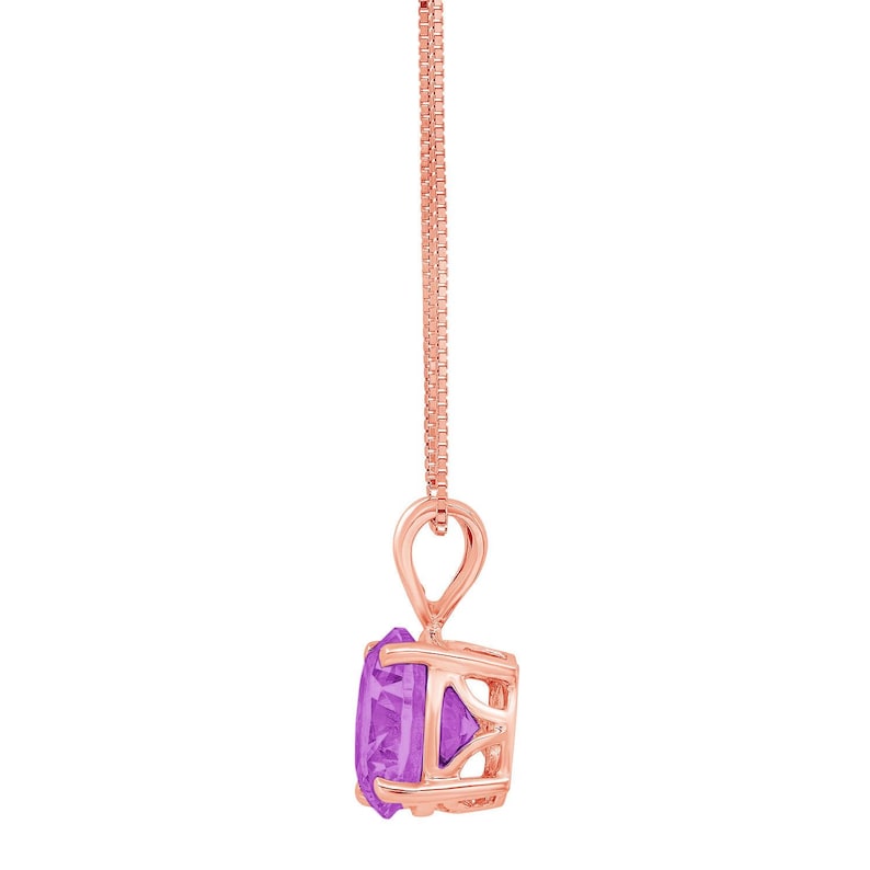2 ct Brilliant Round Cut Solitaire Designer Genuine Flawless Simulated Alexandrite 14K 18K Rose Gold Pendant with 16 Chain