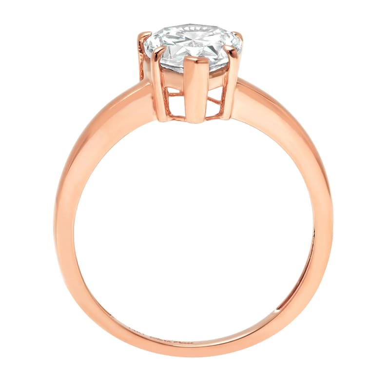 Pear Cut Pear Rings Pear Band 2.5 ct Lab Diamond Pear Solitaire Engagement Wedding Ring 14k Rose Gold Pear Halo Pear Ring