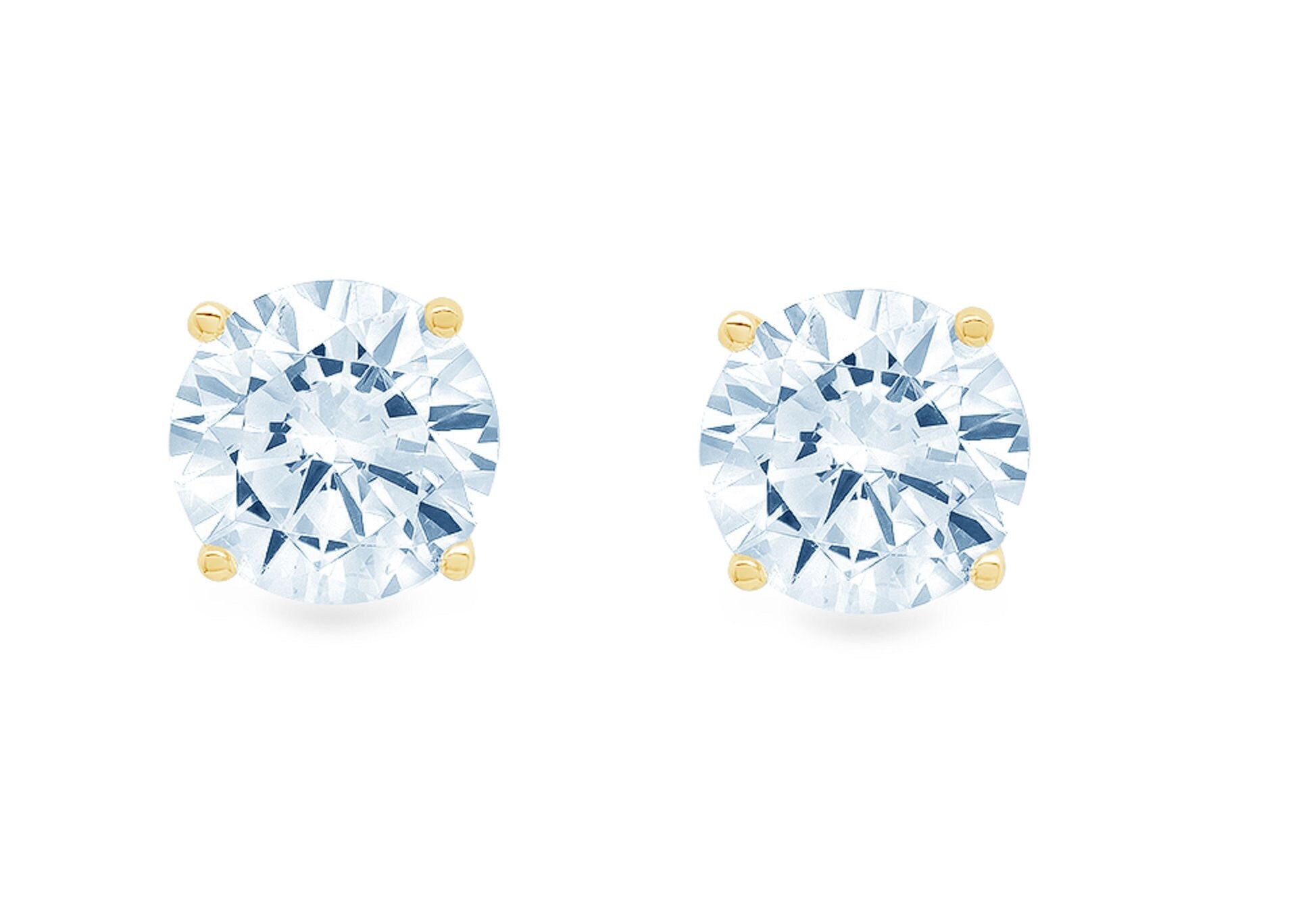 3 Ct Brilliant Round Cut Solitaire Studs Designer Genuine - Etsy UK